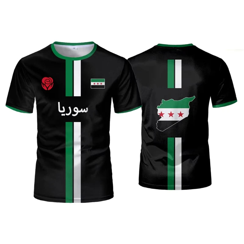 Syria Football T Shirts Men's Sports T-shirts Syrian Flag Street Oversized Tops Unisex Casual Graphic Tees Tops Y2k Mens Gifts