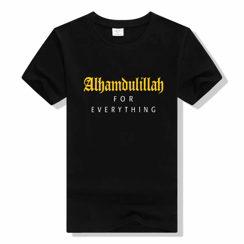 Islamic shirt for men with 'Alhamdulillah For Everything.