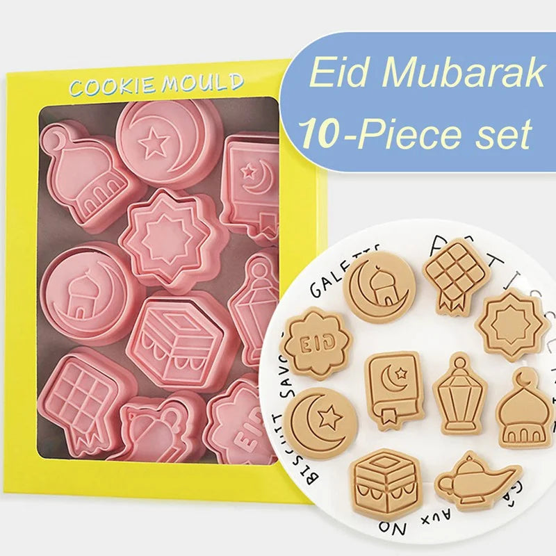 Eid Mubarak Biscuit Mold Cookie Cutters DIY Baking Tools Ramadan Decoration for Home Al Adha 2024 Islamic Muslim Party Decor