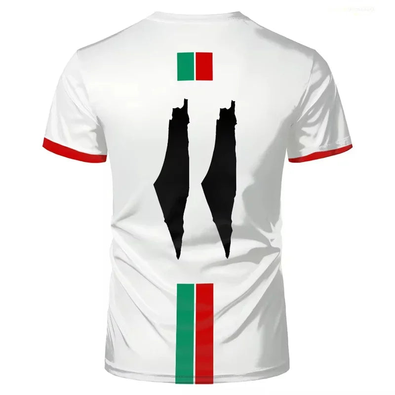 Palestine Football T Shirts Men Summer Short Sleeve Palestinian Flag 3D Printed T-shirts Sports Casual Womens Mens Tops Clothing