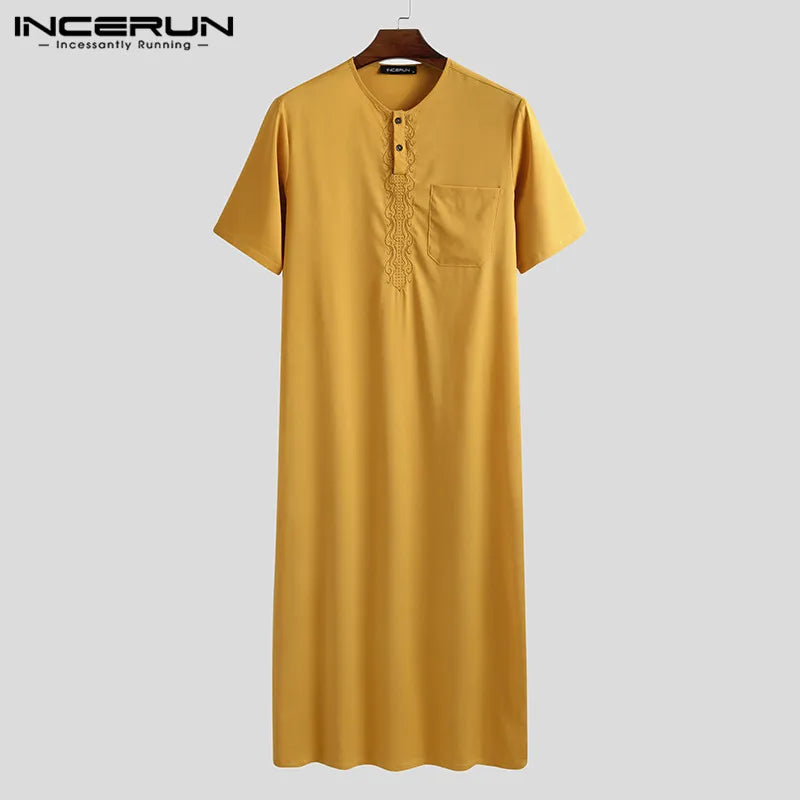 INCERUN Men's Vintage Long Robe Jubba