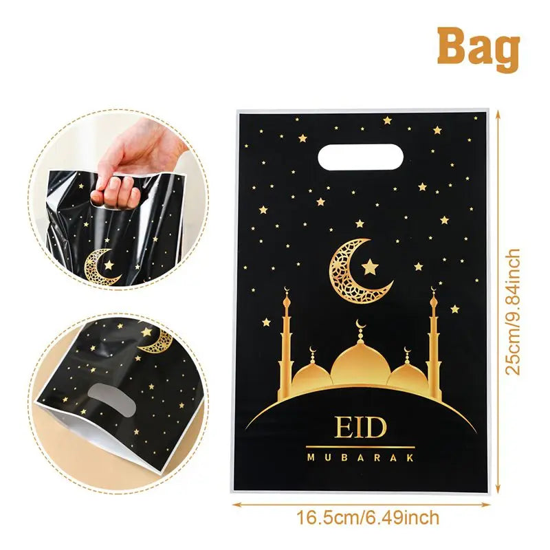 Eid Mubarak Handbag Candy Gift Bags Packaging Bag Ramadan Kareem Decor For Home 2025 Ramadan Muslim Islamic Party Decor Supplies