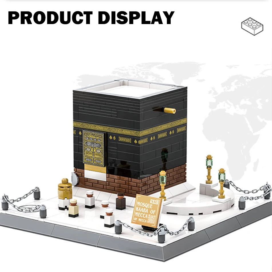 MOC World Famous Architecture Mecca Mosque Kaaba Model Street View Building Blocks Construction Assembly Bricks Toys Kids Gifts