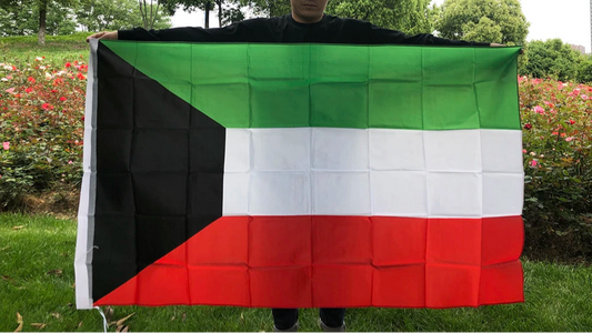 Kuwait national Flag 90*150cm polyester Hanging Kuwait Flag Arab State Banner with 2 grommets For home Decora