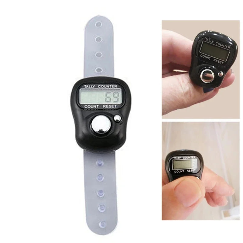 1Pc Mini Finger Counter LED Electric Digital Display With Light Tally Counter Stitch For Knitting Coaching Golf Toddler Soccer