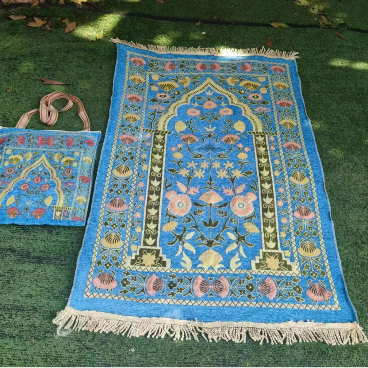 1pc Muslim Worship Mat with Storage Bag