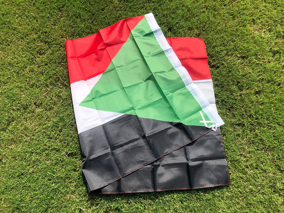 Sudan flag 150x90cm double side printed polyester hanging Sudan National flag Sultan banner for decoration