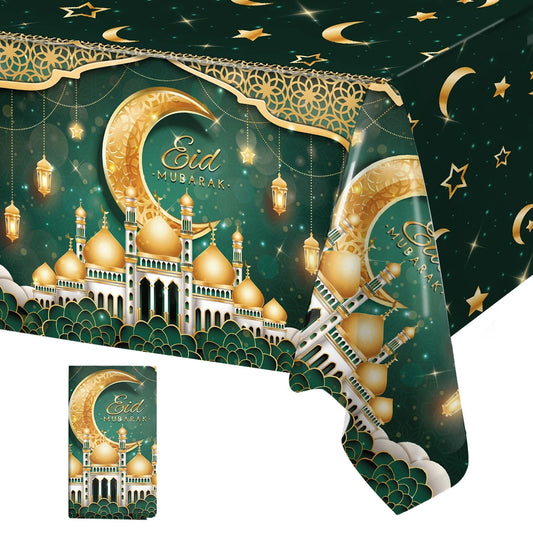 2025 Ramadan Kareem Decor Castle Polyester Tablecloth Eid Mubarak Decor Ramadan Mubarak Muslim Islamic Al Adha EID Muslim Decor