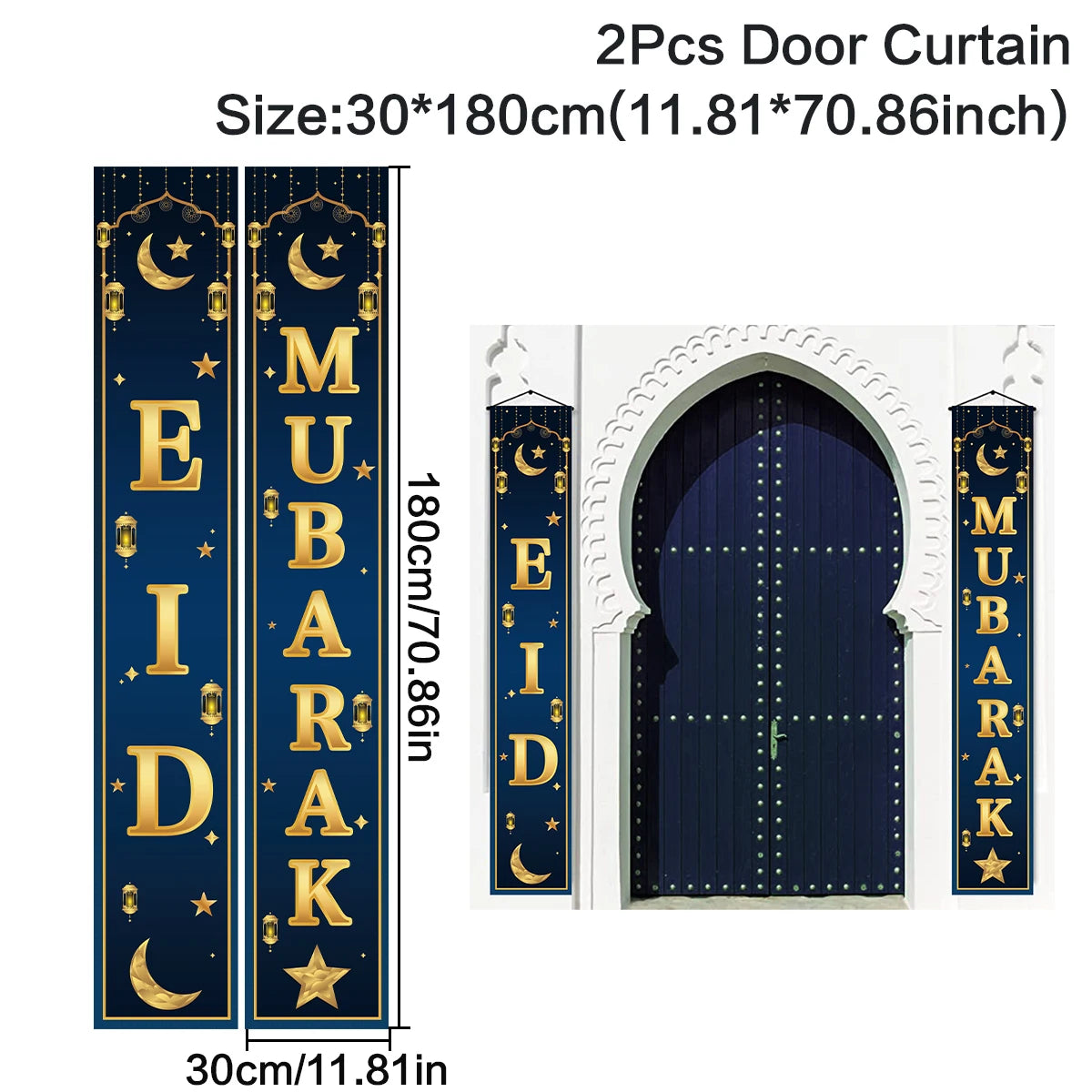 Eid Mubarak Door Banner Ramadan Decoration 2025 for Home Mubarak Ramadan Kareem Islamic Muslim Party Decor  Eid Al Adha Gifts