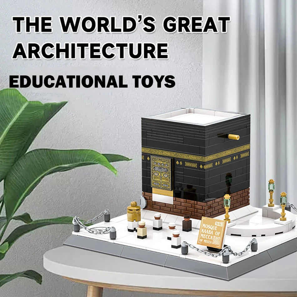 MOC World Famous Architecture Mecca Mosque Kaaba Model Street View Building Blocks Construction Assembly Bricks Toys Kids Gifts