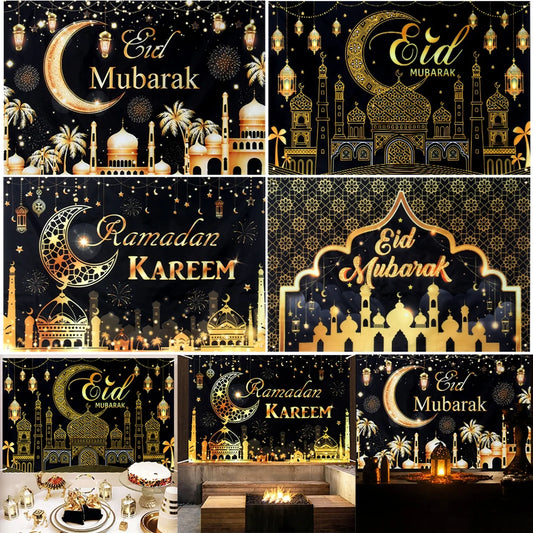 2025 Eid Mubarak Decoration Backdrop Ramadan Decor For Home Islamic Muslim Party Supplies Ramadan Kareem Background Eid Al Adha