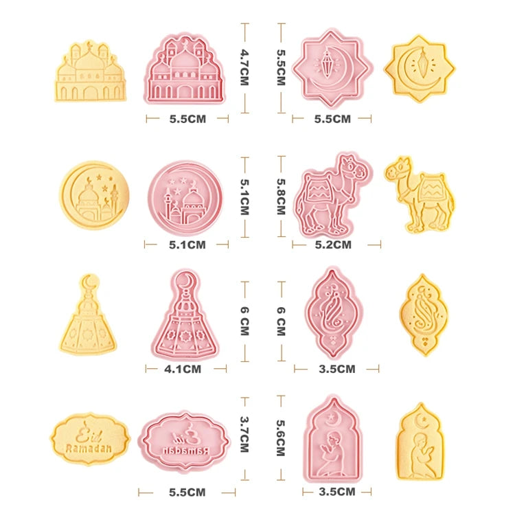 Eid Mubarak Biscuit Mold Cookie Cutters DIY Baking Tools Ramadan Decoration for Home Al Adha 2024 Islamic Muslim Party Decor