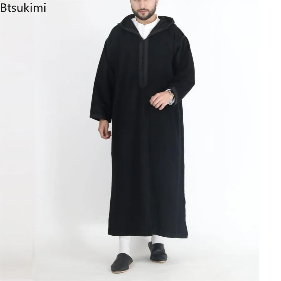 Men's Islamic Hoodie Thobe Jubba