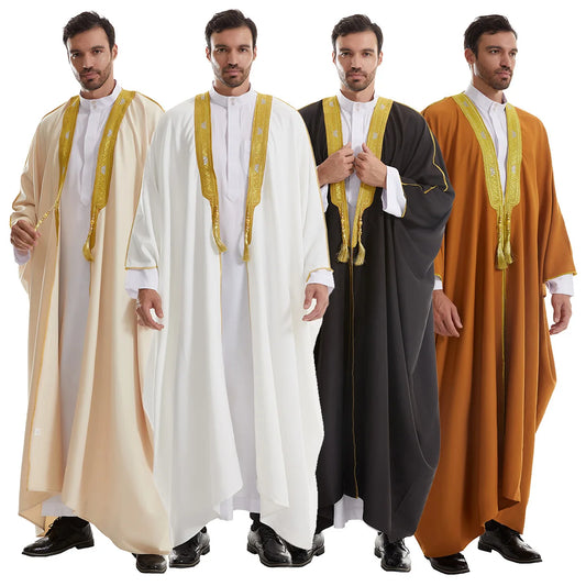 Eid Muslim Men Jubba Thobe Dishdasha Open Abaya Islamic Ramadan Cardigan Robe Saudi Arabic Musulman Caftan Dubai Djellaba