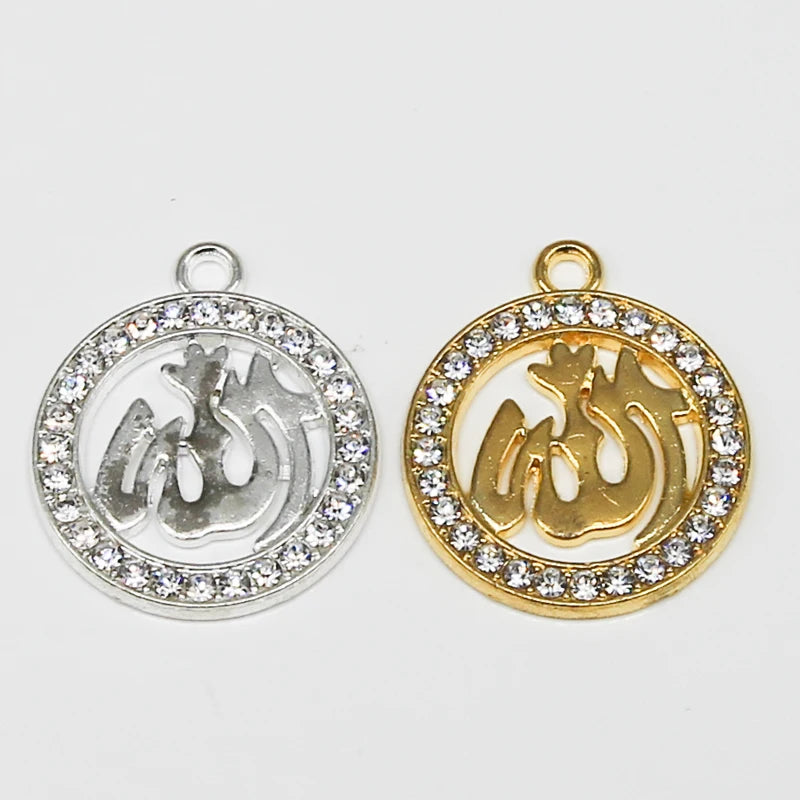 6pcs Arabian Lady Golden Muslim Islamic God Allah Charm Pendant Necklace Accessories Jewelry Ramadan DIY Gift