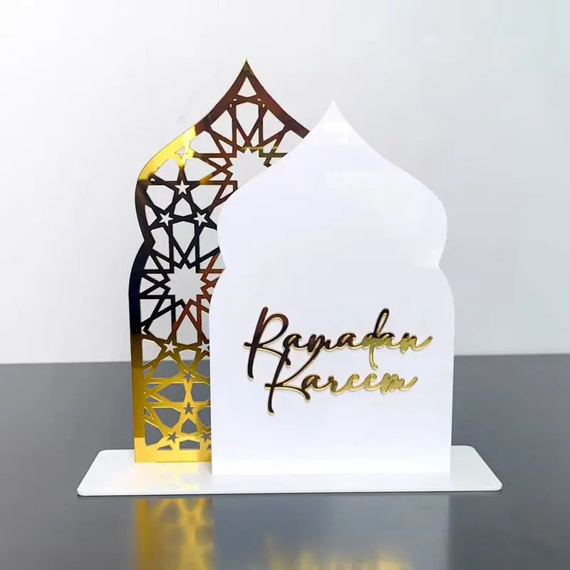 Acrylic Ramadan Decoration Tabletop Eid Mubarak Ramadan Kareem Ornament Muslim Islamic Party Eid Al Adha Gift Decoration Home