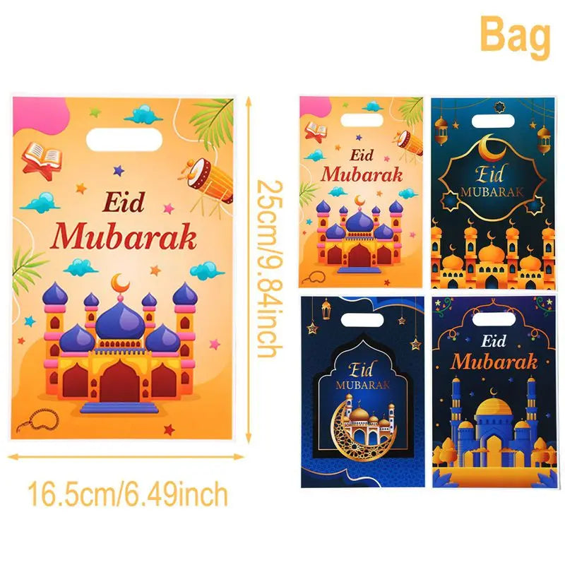 Eid Mubarak Handbag Candy Gift Bags Packaging Bag Ramadan Kareem Decor For Home 2025 Ramadan Muslim Islamic Party Decor Supplies