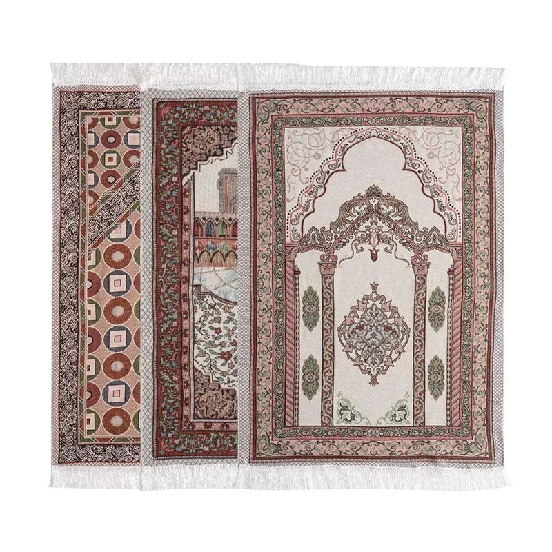 1PC Muslim Prayer Mat Non-slip Soft Floor Blanket Carpet Islamic Portable Travel Prayer Rug Ramadan Mats Tassel Tapestry