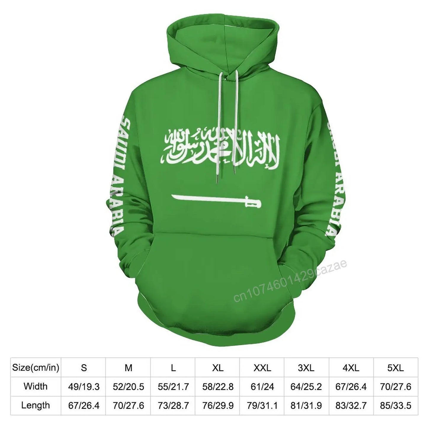 Saudi Arabia Country Flag 3D Hoodie Polyester Cool Men Women Harajuku Sweatshirt Unisex Casual Pullover Hoodies