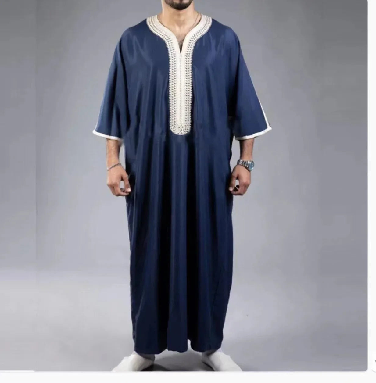 2024 Traditional Muslim Eid Thobe for Men Jubba