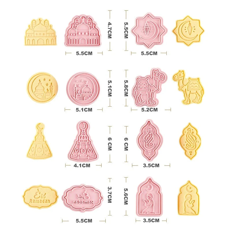 Eid Mubarak Biscuit Mold Cookie Cutters DIY Baking Tools Ramadan Decoration for Home Al Adha 2024 Islamic Muslim Party Decor