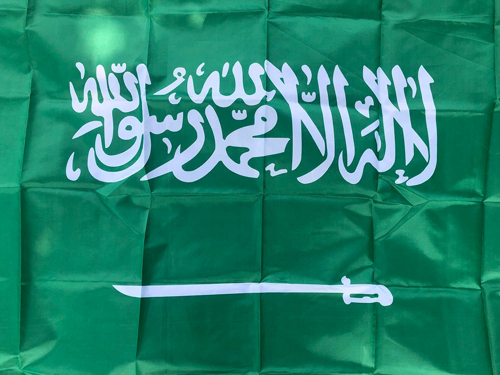 Saudi Arabia flag 90*150cm  Hanging Polyester Saudi Arabia National flag Banner For Decoration