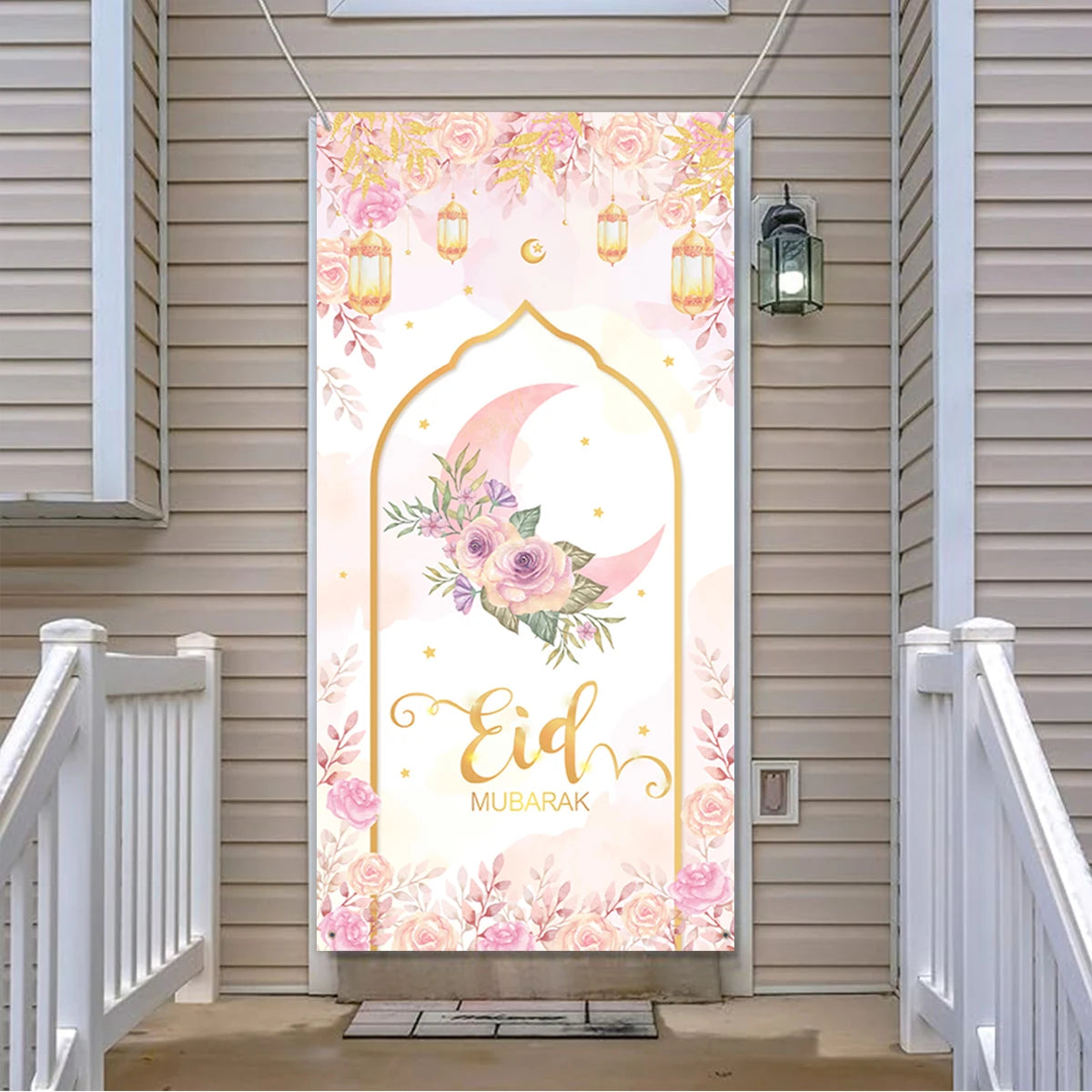 Eid Mubarak Decor Banner 2025 Kareem Ramadan Decor for Home Ramadan Mubarak Hanging Flag Islamic Muslim Party Decor Eid Al Adha