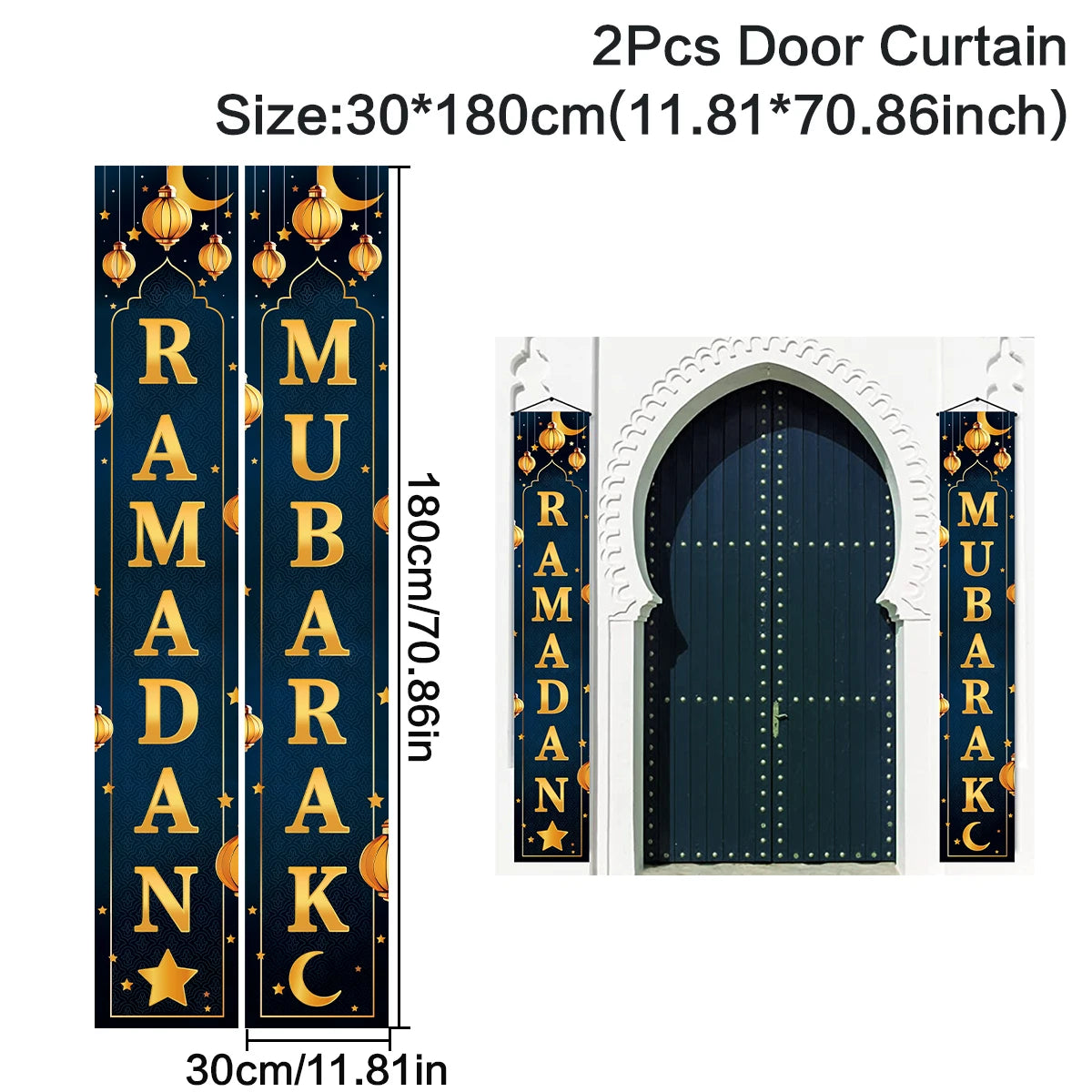 Eid Mubarak Door Banner Ramadan Decoration 2025 for Home Mubarak Ramadan Kareem Islamic Muslim Party Decor  Eid Al Adha Gifts