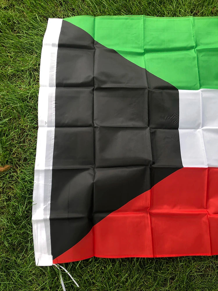 Kuwait national Flag 90*150cm polyester Hanging Kuwait Flag Arab State Banner with 2 grommets For home Decora