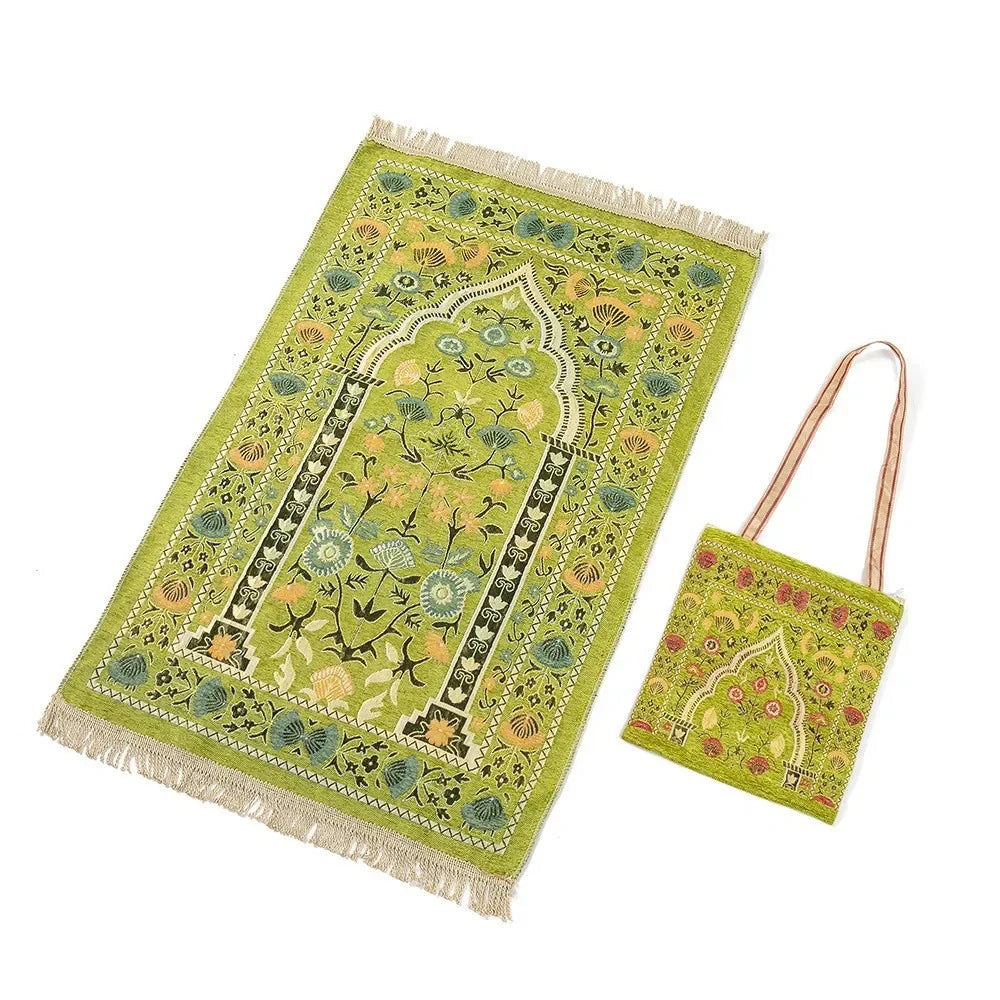 1pc Muslim Worship Mat with Storage Bag