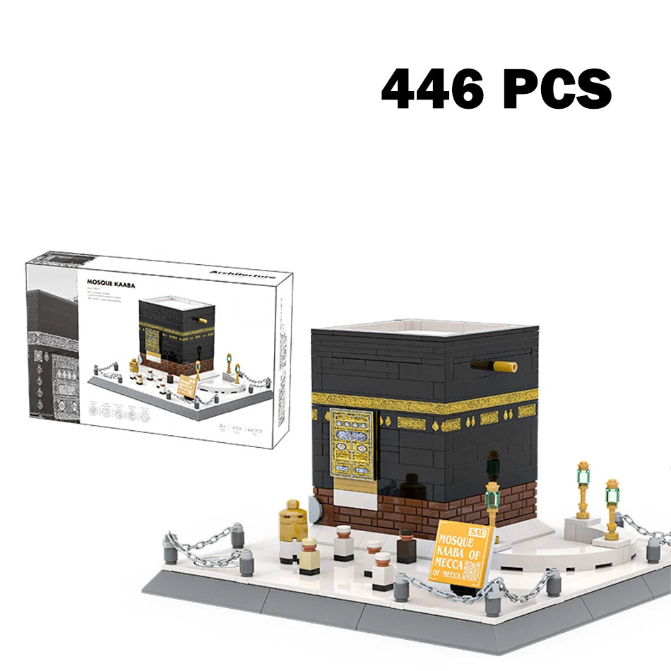 MOC World Famous Architecture Mecca Mosque Kaaba Model Street View Building Blocks Construction Assembly Bricks Toys Kids Gifts