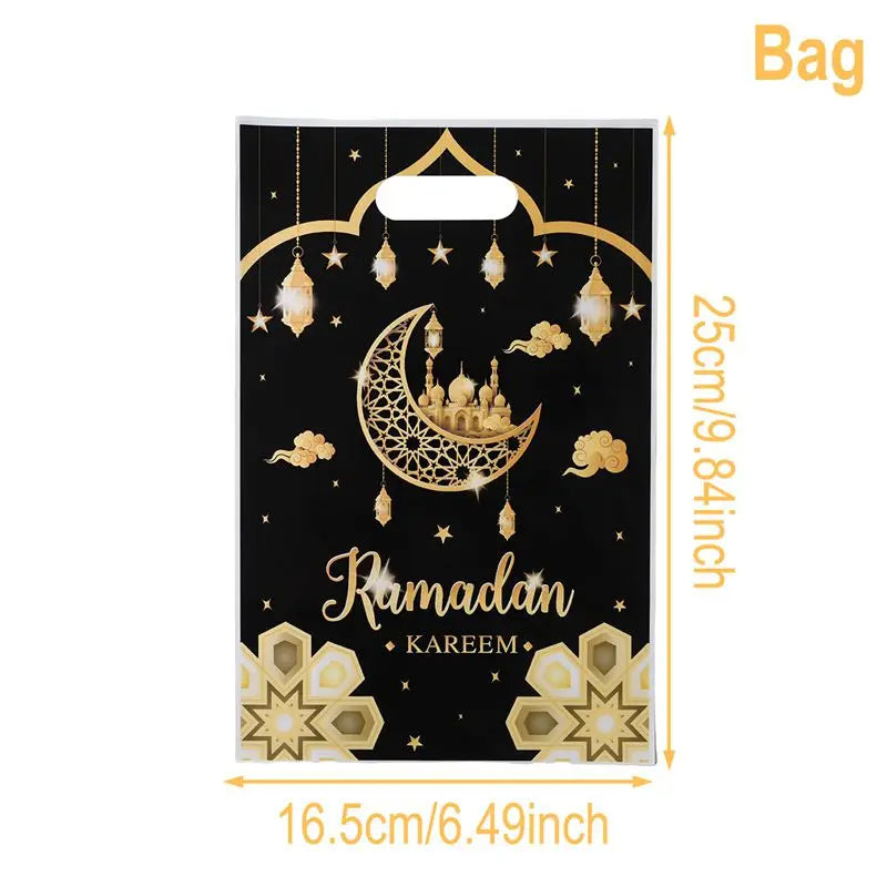 Eid Mubarak Handbag Candy Gift Bags Packaging Bag Ramadan Kareem Decor For Home 2025 Ramadan Muslim Islamic Party Decor Supplies