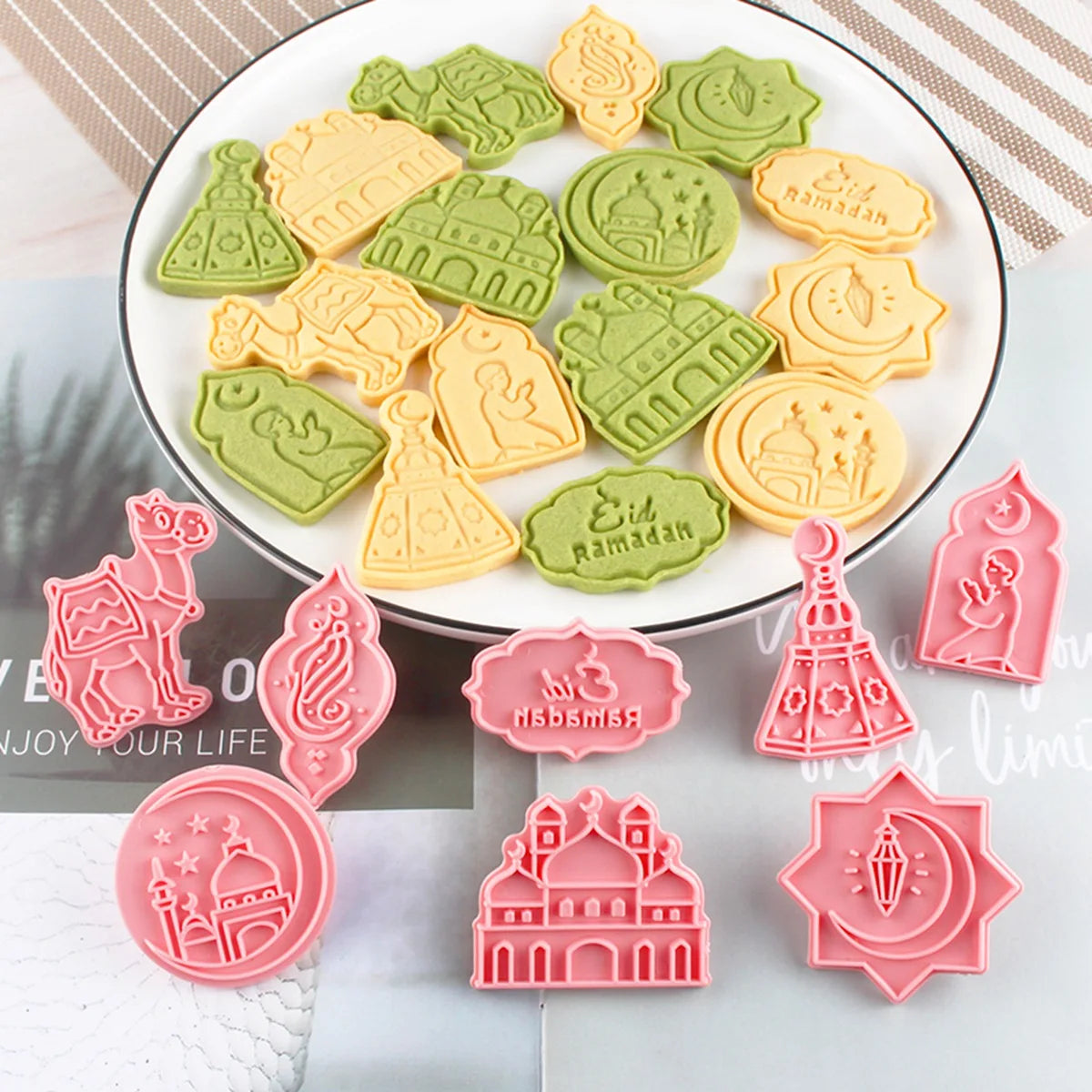 Eid Mubarak Biscuit Mold Cookie Cutters DIY Baking Tools Ramadan Decoration for Home Al Adha 2024 Islamic Muslim Party Decor