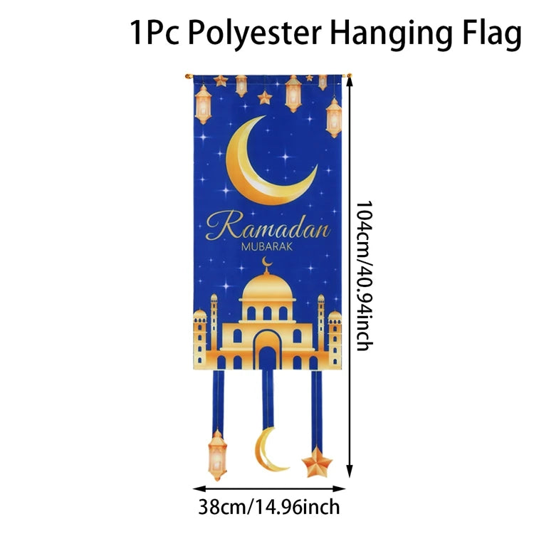 Eid Mubarak Decor Banner 2025 Kareem Ramadan Decor for Home Ramadan Mubarak Hanging Flag Islamic Muslim Party Decor Eid Al Adha