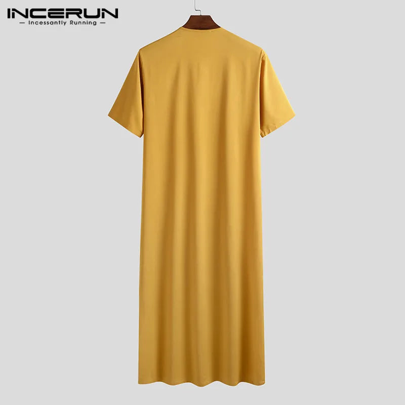 INCERUN Men's Vintage Long Robe Jubba