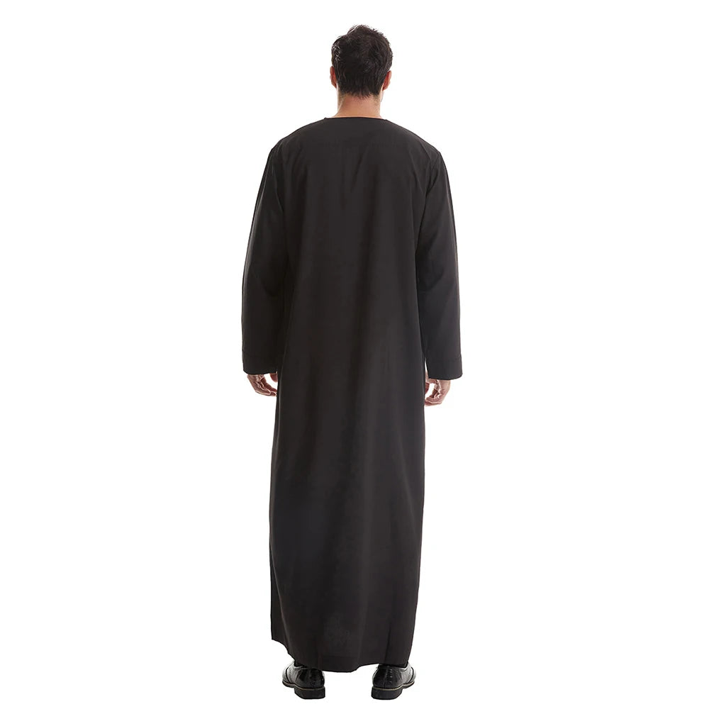 Mens Robe Color Match Splicing Aliexpress Hot Selling Robe Four Seasons Casual Arabic Islamic Moroccan Robe Men's Clothing 2024