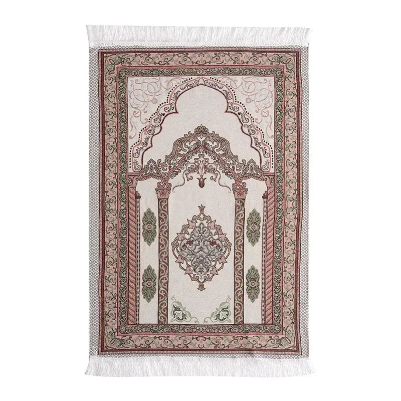 1PC Muslim Prayer Mat Non-slip Soft Floor Blanket Carpet Islamic Portable Travel Prayer Rug Ramadan Mats Tassel Tapestry