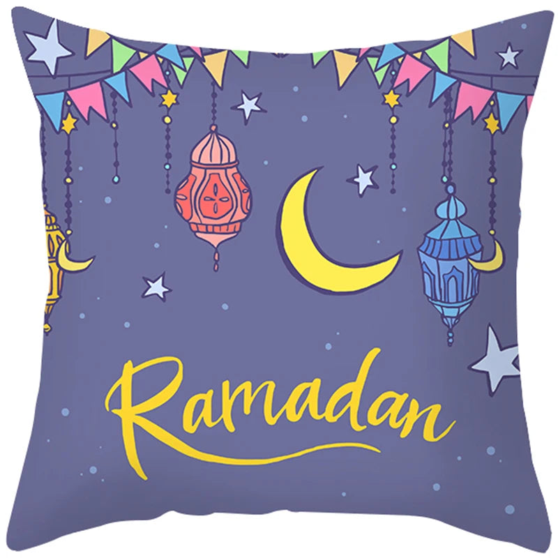 EID Mubarak Decor Cushion Cover Aid Ramadan Decorations 2024 Islamic Muslim Decor Ramadan Kareem EID Al Adha Ramada Pillowcase