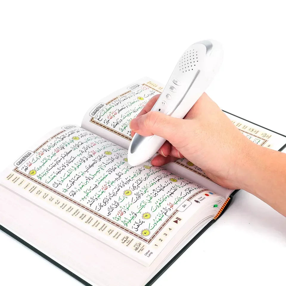 The Quran Reading Pen With Small Size Quran Book Wooden Box Packing Digital Quran Talking Pen