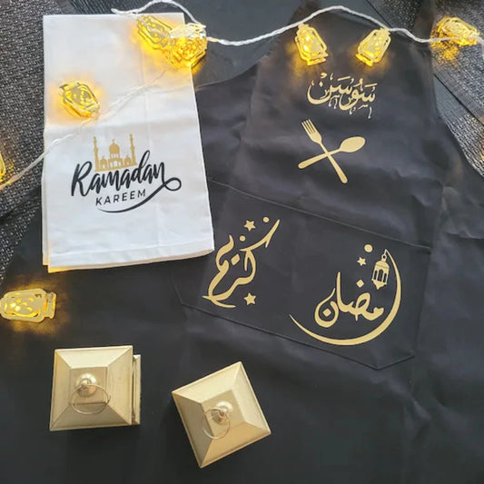 Ramadan Kareem Apron Towels Ramzan Eid Islamic Decoration Muslim Home Kitchen Decor Mubarak Umrah Omra Ramadan Decoration 2025