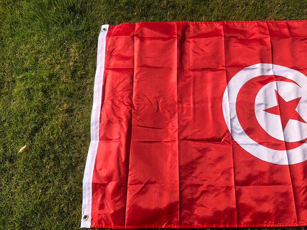 Tunisia flag 90x150cm Tunisie Flag Home Decorative Flags Banners 3x5 Feet National Flag Polyester outdoor Hanging Flying Flag