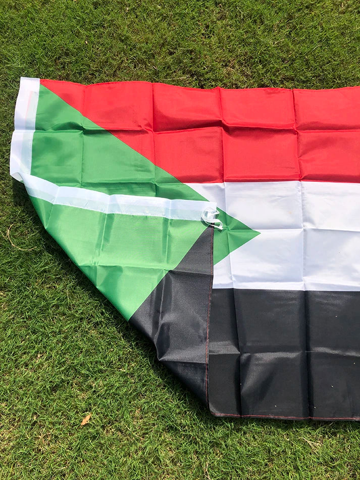 Sudan flag 150x90cm double side printed polyester hanging Sudan National flag Sultan banner for decoration