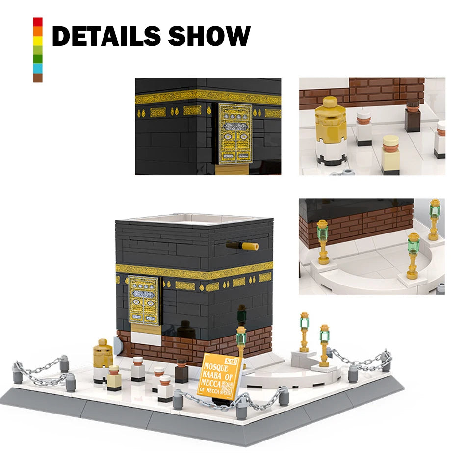 MOC World Famous Architecture Mecca Mosque Kaaba Model Street View Building Blocks Construction Assembly Bricks Toys Kids Gifts