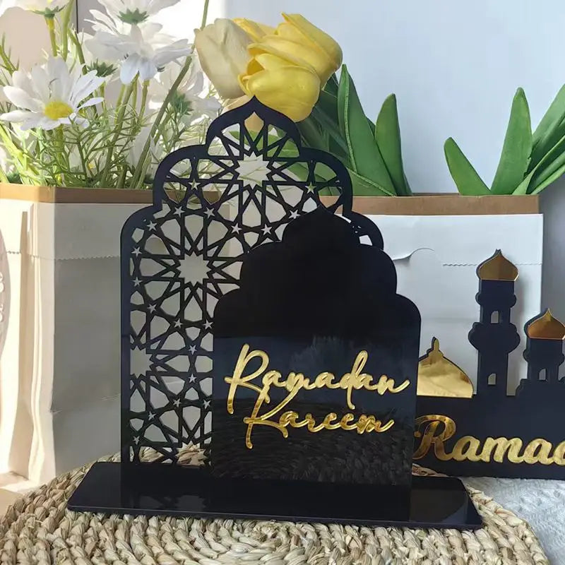 Acrylic Ramadan Decoration Tabletop Eid Mubarak Ramadan Kareem Ornament Muslim Islamic Party Eid Al Adha Gift Decoration Home