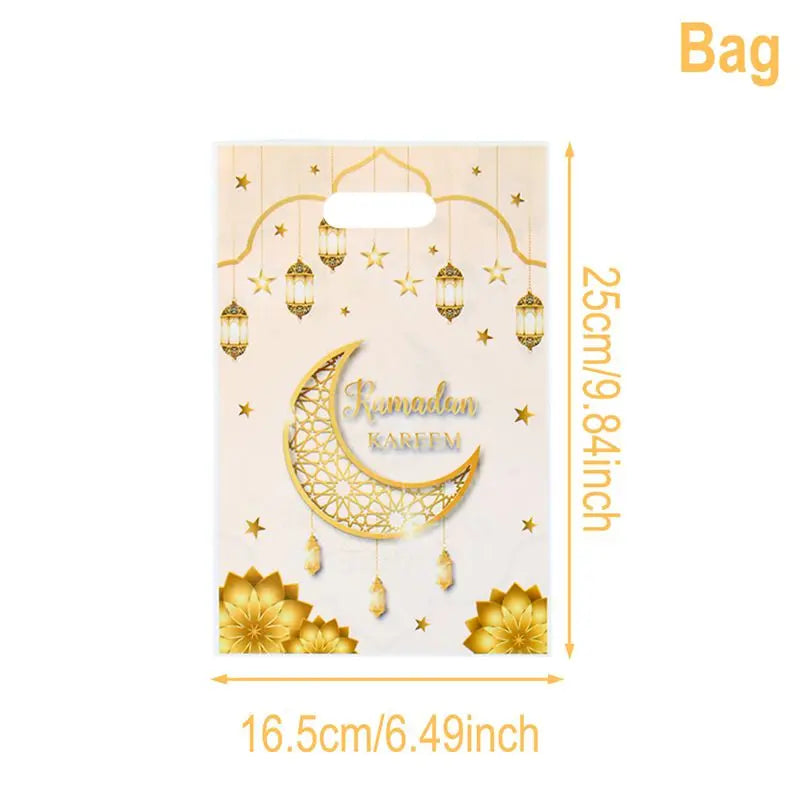 Eid Mubarak Handbag Candy Gift Bags Packaging Bag Ramadan Kareem Decor For Home 2025 Ramadan Muslim Islamic Party Decor Supplies