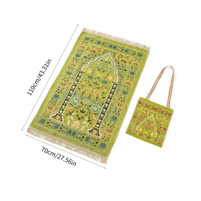 70x110cm Portable Muslim Prayer Mat with Tassels