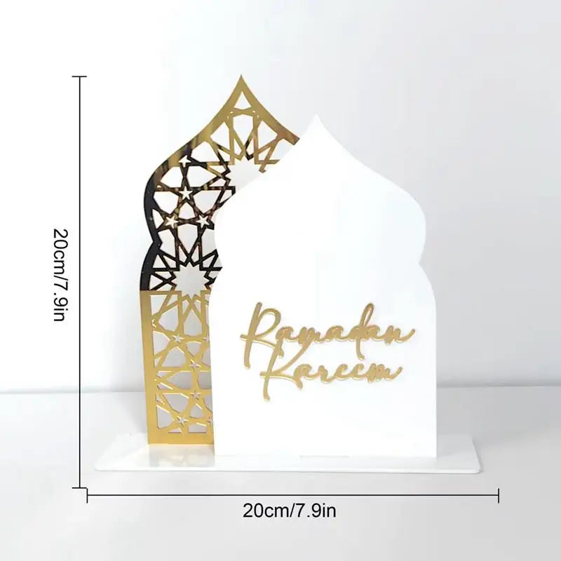 Acrylic Ramadan Decoration Tabletop Eid Mubarak Ramadan Kareem Ornament Muslim Islamic Party Eid Al Adha Gift Decoration Home