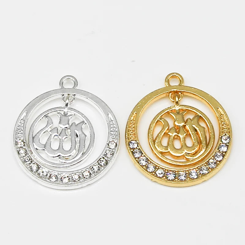 6pcs Arabian Lady Golden Muslim Islamic God Allah Charm Pendant Necklace Accessories Jewelry Ramadan DIY Gift