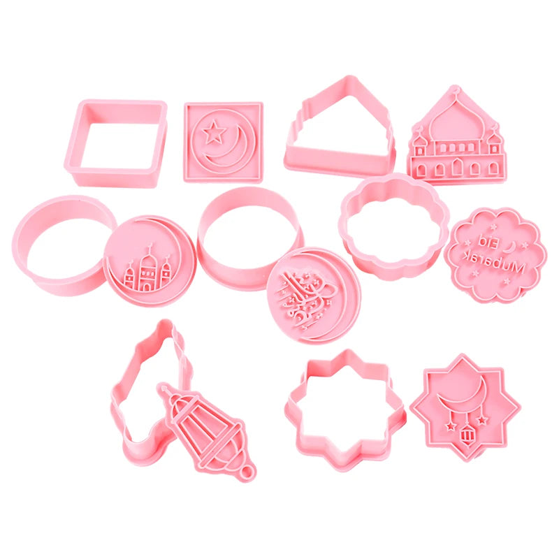 8pcs/set Eid Al Fitr Cookies Molds Biscuits Cutters DIY Baking Craft Ramadan Kitchen Tool Dessert Mould Islam Muslim Party Decor