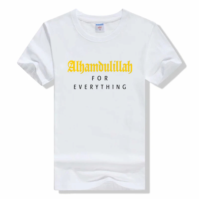 Islamic shirt for men with 'Alhamdulillah For Everything.